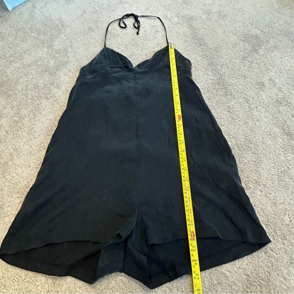 Zara black romper sweetheart V-neck spaghetti strap Sz L Spring Summer NWOT - Picture 5 of 12